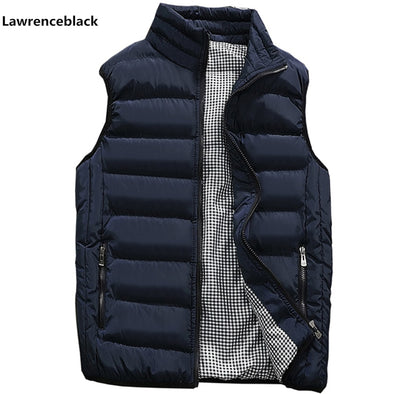 Mens Jacket Sleeveless Vest Winter Fashion Casual Slim Coats Brand Clothing Cotton-Padded Men's Vest Men Waistcoat Big Size 666