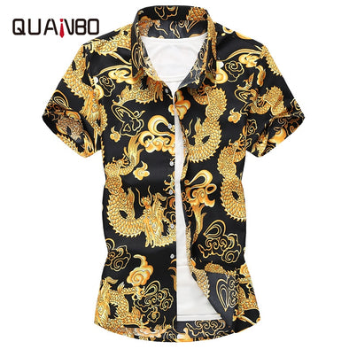 Plus Size 5XL 6XL 7XL 2019 New Summer Mens Short Sleeve Hawaiian Shirts Fashion Casual Floral Shirts China Style Brand Clothing