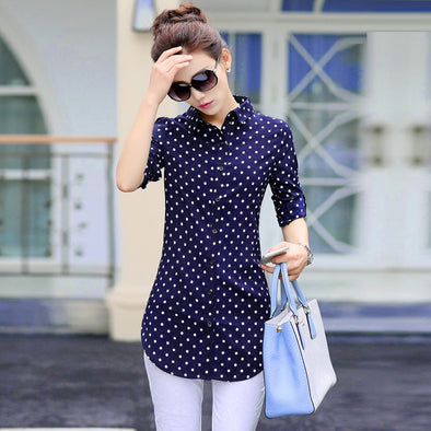 New Fashion Print Blouses Women Long Style Shirts 2019 Cotton Ladies Tops Long Sleeve Blusas Femininas Plus Size Women Clothing