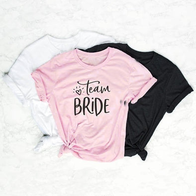 Team bride couple t-shirt camiseta rosa feminina bride squad weed clothing pretty women fashion tees cotton graphic slogan tops