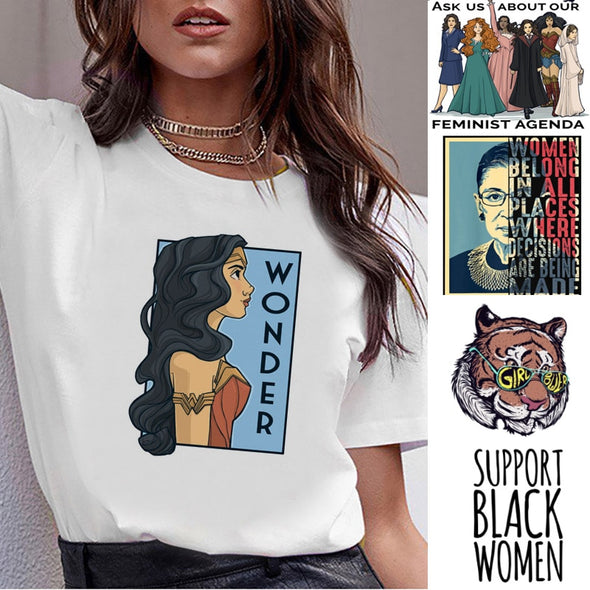 Feminist Feminism Girl Power Feminina T Shirt Women Fashion Tshirt Female Clothing Graphic Tees for Femme T-shirt Clothes Tops