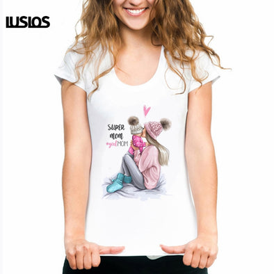 2019 Mother's Love Female T-shirt Super Mama Summer Women Cute T Shirt Korean Fashion Clothing Streetwear Women Vogue T-shirts