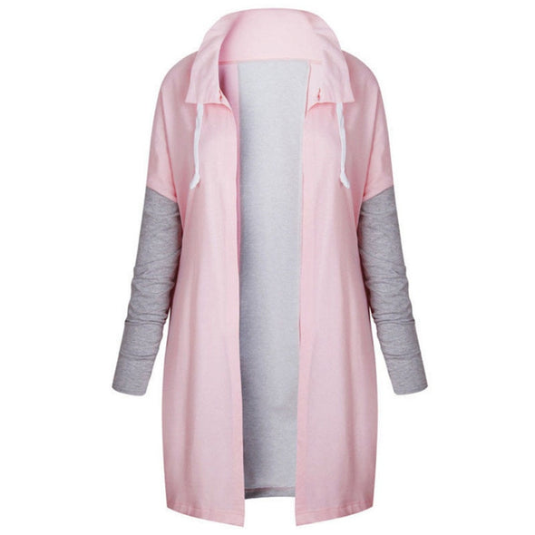 2018 Autumn Winter High Quality New Fashion Long Stitching woolen Women Jacket Loose Joker Casual Solid Jacket Winter Clothing